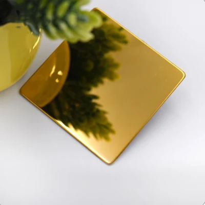 O revestimento de aço inoxidável revestido do espelho da folha da cor do ouro do titânio personaliza o tamanho
