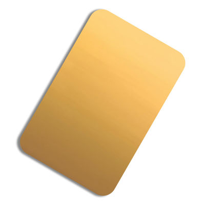 A cor revestiu a folha de metal de aço inoxidável 316 304 espelho do ouro da parede de 4x8 PVD 8K 3D