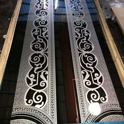 304 painéis de parede de aço inoxidável gravados da folha do elevador do teste padrão do espelho 1219x2438mm