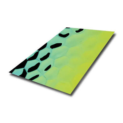 Espelho de ondulação de água folhas polidas de aço inoxidável onduladas AISI 304 316 painel de parede decorativo colorido