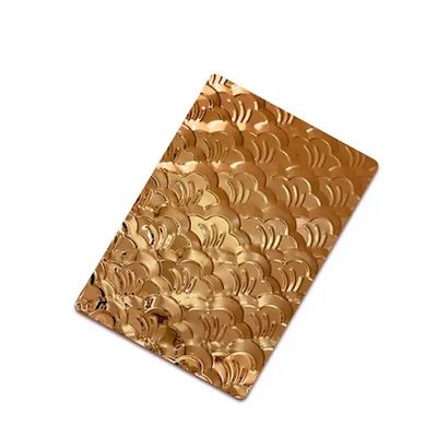 1.5mm espessura chapa de aço inoxidável dourada 4 * 8 Ft padrão de escultura em relevo acabamento