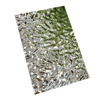 304 aço inoxidável pvd folha metálica texturizada prata folha de aço inoxidável de ondulação de água pequena