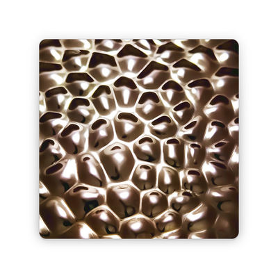 Grau 304 2B/BA acabamento 0,8 mm Espessura ondulado Honeycomb textura de aço inoxidável placa de metal sem costura