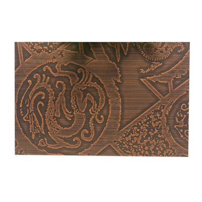 O bronze de cobre revestiu comprimento de aço inoxidável decorativo folheado da folha 600mm