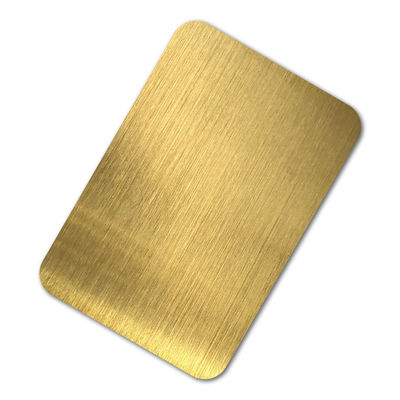 O ouro de JIS PVD chapeou a folha de aço inoxidável escovada 2mm placa de aço inoxidável de 304 linhas finas