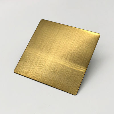 O ouro de JIS PVD chapeou a folha de aço inoxidável escovada 2mm placa de aço inoxidável de 304 linhas finas