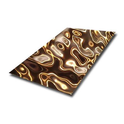 teste padrão 3D de Rose Gold Mirror Stamped Plate da folha de aço inoxidável decorativa da largura de 1000mm 2D