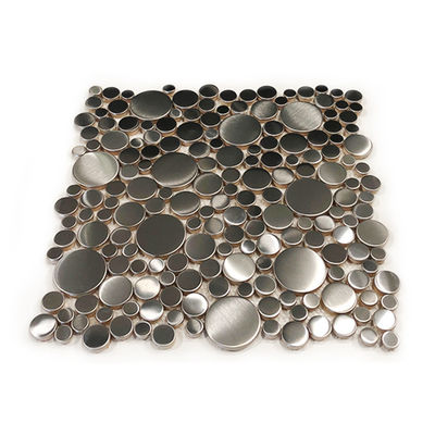 Telhas de mosaico de aço inoxidável do metal de Penny Tile 4mm da linha fina da tira