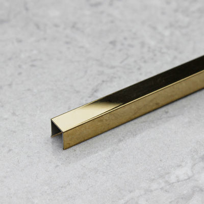 Guarnição em forma de u de aço inoxidável 0.5mm~3mm do espelho da guarnição 20mm da telha do ouro 316 grossos
