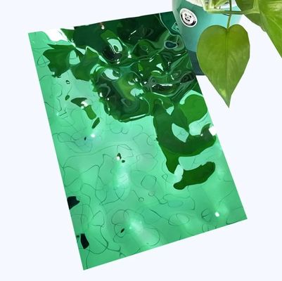 bom preço 304 espessura de espelho PVD verde folha de aço inoxidável folha de água ondulação painel de teto de aço inoxidável on-line