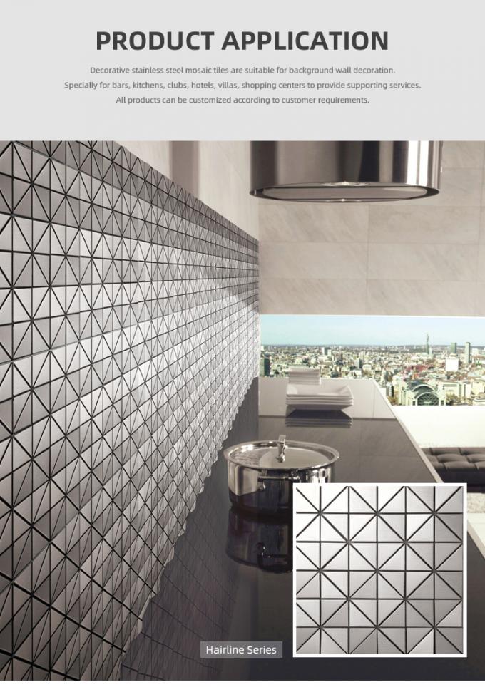 O banheiro superior da cozinha das vendas usa a telha de mosaico de aço inoxidável da espessura de 1.0mm na cotação das ações pelo quilograma