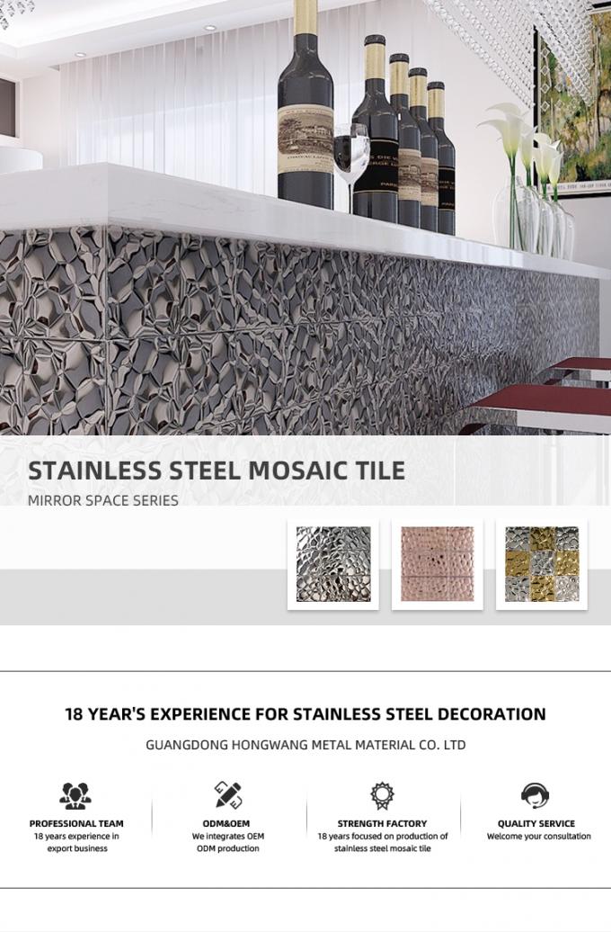 Boa telha de aço inoxidável do teste padrão de mosaico da espessura 3D da qualidade 304 0.8mm para a venda pelo medidor quadrado para a decoração da parede da cozinha